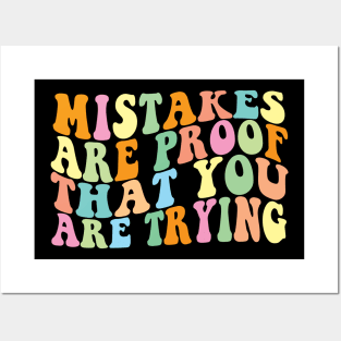 Groovy Mistakes Are Proof That You Are Trying Back To School Teacher Student Posters and Art